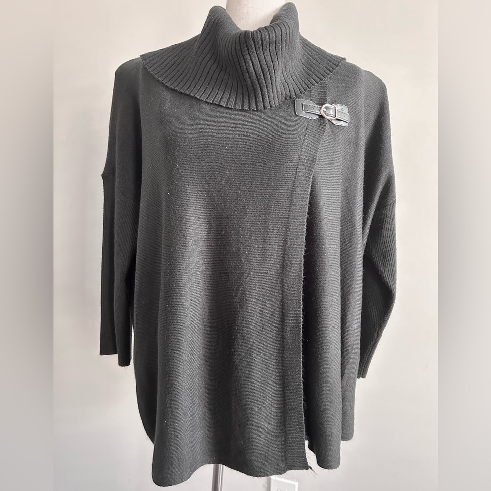 Black Oversized Cowl-neck Sweater